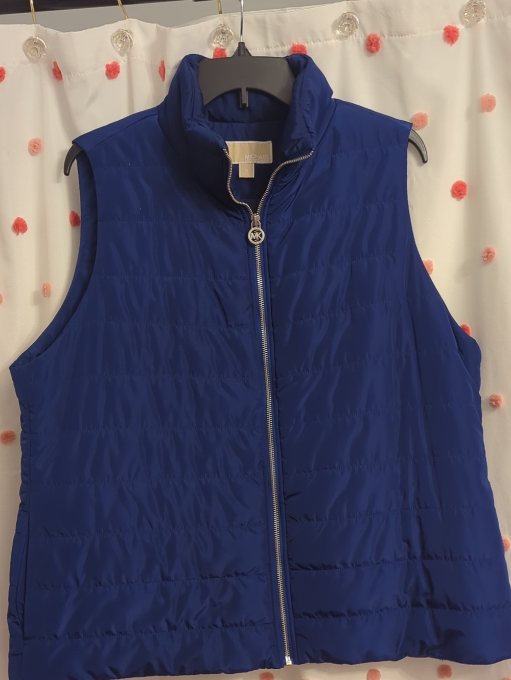 Michael Kors Royal Blue Quilted Zip-Front Vest